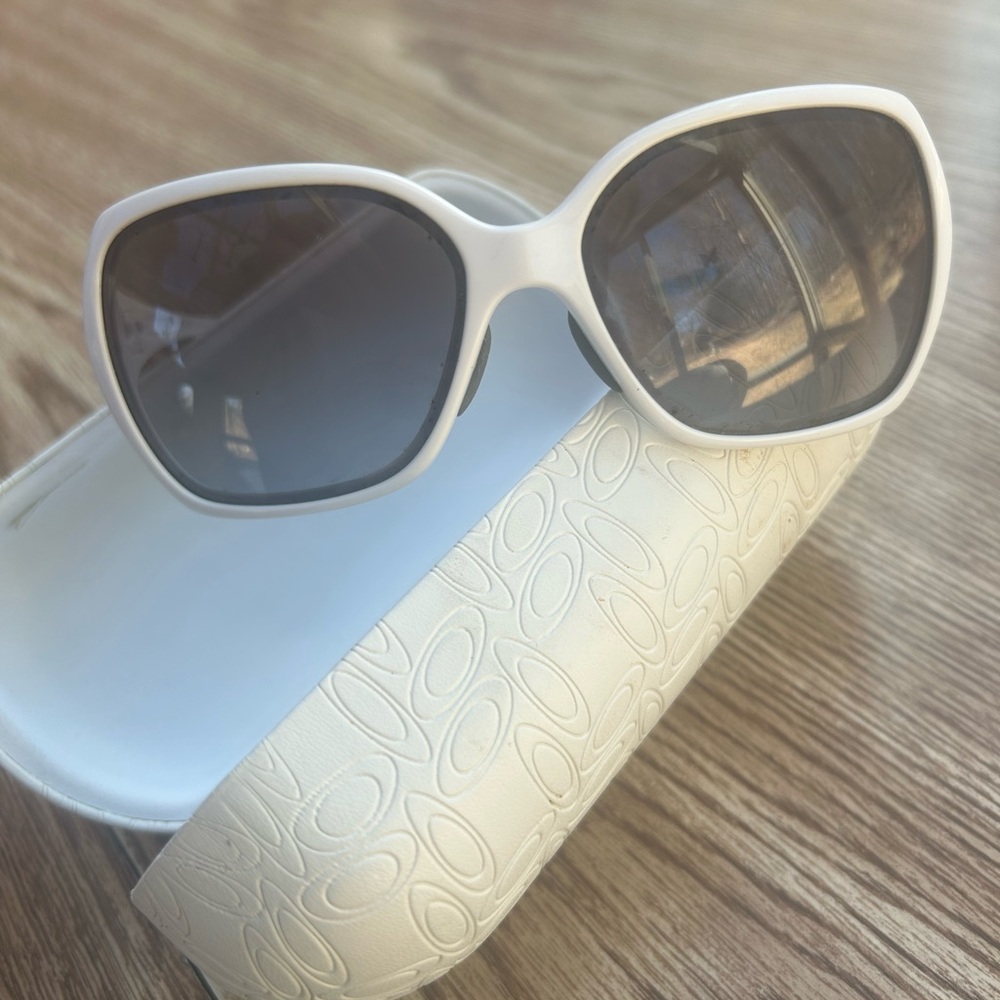 Oakley White Sunglasses Oversized Frame UV Protection